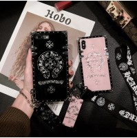 クロムハーツ iphoneX/XR/XS/XS MAX カバー ストラップ付き chromehearts GALAXY S10/S10+ S9/S9+ S8/S8+ ケース クロムハーツ huaweip30/20liteケース iphone8/7/6s/6 カバー