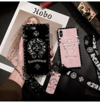 クロムハーツ iphoneX/XR/XS/XS MAX カバー ストラップ付き chromehearts GALAXY S10/S10+ S9/S9+ S8/S8+ ケース クロムハーツ huaweip30/20liteケース iphone8/7/6s/6 カバー