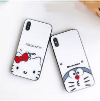 ドラえもん Doraemon iphone XS/XS MAX ガラスカバー ハローキティ iphone XR/X アイフォン8/8プラスケース Hello Kitty iphone7/6s/6 plus背面カバー