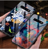 ブランド GalaxyS10/S10+/S10Eガラスケース ステューシー ギャラクシーs9/s9plusカバー シュプリーム galaxyNOTE9カバー huawei ストリート系