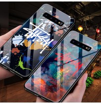 ブランド GalaxyS10/S10+/S10Eガラスケース ステューシー ギャラクシーs9/s9plusカバー シュプリーム galaxyNOTE9カバー huawei ストリート系