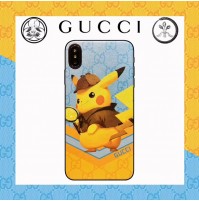 名探偵ピカチュウ グッチ アイフォンXSMAX/XS/XRカバー GUCCI風 ピカチュウ iphone8/7/6s/6plusスマホケース