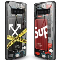 supreme ブランド ギャラクシー S10/S10+ケース オフホワイト galaxy s10eカバー ファッション