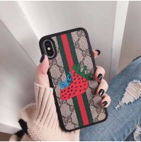 グッチ イチゴアイフォンxs/xsmax/xr携帯カバー セレブ愛用 iphone8/7/6s/6plusケース huawei p20pro 女子 女性 あまかわいい