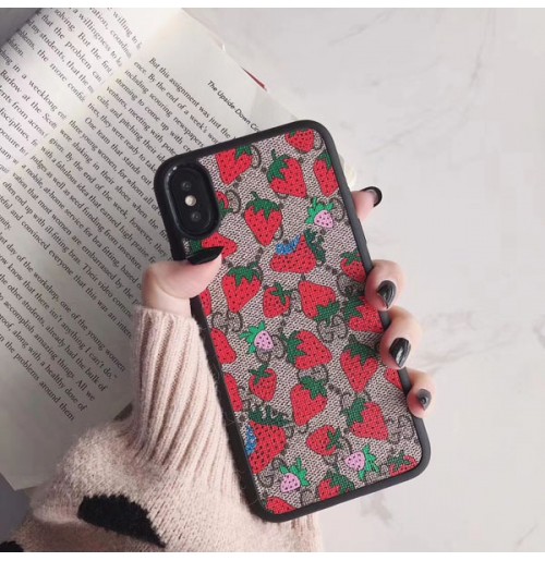 gucci iPhoneXS/XR/XsMAXケース いちご galaxyS10/s10plusカバー ...