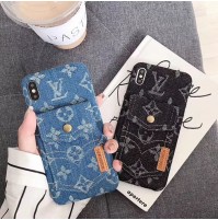 LV iphoneケース 12/12pro/XSMAX/XS/XR/X デニム モノグラム アイフォン8/7/6S/6プラス対応カバー 背面ポケット