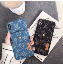 LV iphoneケース 12/12pro/XSMAX/XS/XR/X デニム モノグラム アイフォン8/7/6S/6プラス対応カバー 背面ポケット