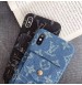 LV iphoneケース 12/12pro/XSMAX/XS/XR/X デニム モノグラム アイフォン8/7/6S/6プラス対応カバー 背面ポケット