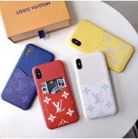 lv アイフォン 12/12mini/12pro/12pro maxケース ブランドiphone 11/11 pro/11 pro maxケース19SS ヴィトン iphoneXS/XSMAX/XRケース LV ロゴアイフォン8/7/6s/6plus背面ポケット付きケース 男女兼用