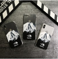 THE NORTH FACE supreme アイフォンケース XS XSMAX XR 富士山 シュプリーム×ノースフェイス iphone8/7/6s/6plus透明ケース