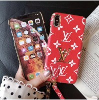 lv iPhoneXs/XS/10SMAXケース ルイヴィトン ストラップ付きアイフォン8/8+ケース iphone7/6S/6PLUSケース 男女兼用