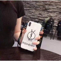 YSL iPhoneXS/XSMAX/XRケース ガラス製サンローランアイフォン8/7/6S/6プラス男女兼用ケースブランド iphone xi/11 保護ケーススタンド機能付