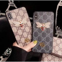 gucci iphone xs/xrケースブランドグッチ iphone 11/11 proカバー女性GUCCI GALAXYS10E/S10/S10+カバー 蜂 ブランドアイフォン8/7/6S/6 PLUSケース背面型