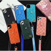 カード差し入れ GUCCI iPhone 12/12mini/12proケース グッチ 多色 アイフォン 11/11pro/11pro maxスマホケース 落下防止 ブランド アイホン xs/x携帯カバー おしゃれ ストラップ付き iPhone xs max/xrカバー 人気 iphone 8plus/8ケース 送料無料