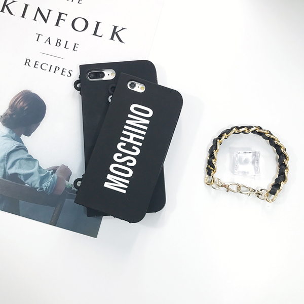 モスキーノ iPhone x plus チェーン付きケースモスキーノ ブランド 
