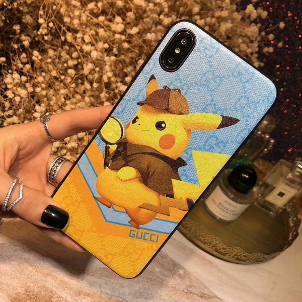 GUCCI風 名探偵ピカチュウ iPhoneXSMAXケース