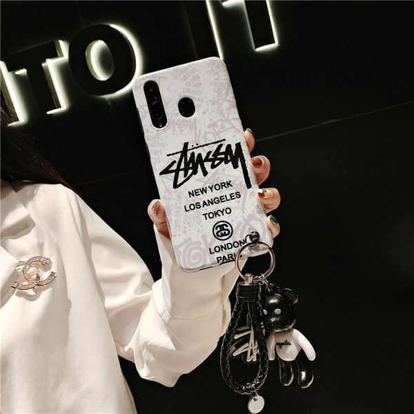 STUSSY galaxy s10plusケース キーホルダー付き